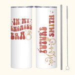 Personalized In My Engaged Era Future 20oz Name Tumbler with Straw Engagement Bridal Shower Gift for Women
