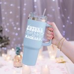 Personalized In My Engaged Era Future Mrs 40oz Name Tumbler with Lid Straw and Handle Bridal Shower Bachelorette Party Engagement Gift for Bride