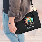Personalisierte Cartoon ABCD Lehrer Tour Retro Pebbled Leder Umhäng Tragetasche mit Namen Wertschätzung zurück zu Schule Geschenk für Lehrer