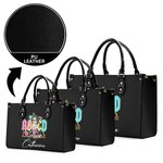 Personalisierte Cartoon ABCD Lehrer Tour Retro Pebbled Leder Umhäng Tragetasche mit Namen Wertschätzung zurück zu Schule Geschenk für Lehrer