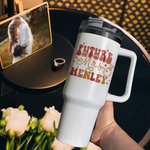 Personalized In My Engaged Era Future Mrs 40oz Name Tumbler with Lid Straw and Handle Bridal Shower Bachelorette Party Engagement Gift for Bride