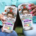 Personlig tecknad krita Lär Kärlek Inspirera 30oz Namn Tumbler med lock och sugrör Rengöringsborste Tillbaka till skolan Uppskattning Present till lär