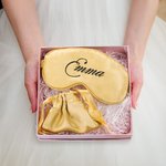 Masque oculaire personnalisé avec pochette pour l'enterrement de vie de jeune fille Cadeau de mariage pour elle