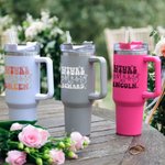 Personalized In My Engaged Era Future Mrs 40oz Name Tumbler with Lid Straw and Handle Bridal Shower Bachelorette Party Engagement Gift for Bride