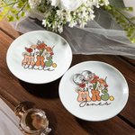 Personalisierte Retro Wildblumen MRS. Keramik Schmuckschale mit Namen Wertschätzung Bridal Shower Hochzeit Geschenk für Braut zu sein
