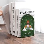 Paire de Serre-Livres en Bois Personnalisée avec Personnage et Nom Motif Arc-en-Ciel Cadeau Remerciement pour Enseignant