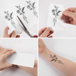 Personlig Line Birth Flowers emporary Tattoo Sticker med 3 navn Anniversity Bursdagsgave til par venn familie