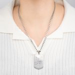 Collana personalizzata in acciaio in titanio con foto e testo incisi, festa del papà - Regalo di compleanno e anniversario per uomini o famiglia