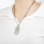Collana personalizzata in acciaio in titanio con foto e testo incisi, festa del papà - Regalo di compleanno e anniversario per uomini o famiglia