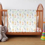 Personalized Cute Woodland Animals Baby Receiving Blanket Swaddle Hat Bow Headband with Name Coming Home Outfit Baby Shower Gift for Newborns