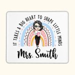 Tapis de Souris Arc-en-Ciel Personnalisé avec Nom et Dessin de la Femme Cadeau de Remerciement Retour à l'École pour Enseignante