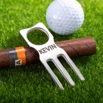 Personlig gravert golf divot verktøy sigarholder med navn Bursdagsgave til golfspiller sportselsker