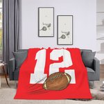Couverture Polaire Personnalisée avec Numéro et Nom Motif Basket-ball Football Base-ball Sport Cadeau Anniversaire pour Équipe Amateur de Sport