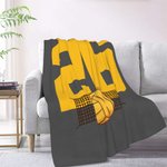 Couverture Polaire Personnalisée avec Numéro et Nom Motif Basket-ball Football Base-ball Sport Cadeau Anniversaire pour Équipe Amateur de Sport