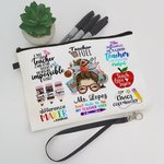 Bolsa de Maquillaje de Dibujos Animados Personalizada con Nombre Regalo de Vuelta al Cole para Profesora
