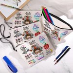 Bolsa de Maquillaje de Dibujos Animados Personalizada con Nombre Regalo de Vuelta al Cole para Profesora