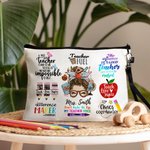 Bolsa de Maquillaje de Dibujos Animados Personalizada con Nombre Regalo de Vuelta al Cole para Profesora