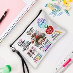 Bolsa de Maquillaje de Dibujos Animados Personalizada con Nombre Regalo de Vuelta al Cole para Profesora