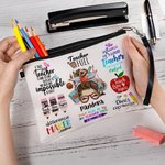 Bolsa de Maquillaje de Dibujos Animados Personalizada con Nombre Regalo de Vuelta al Cole para Profesora