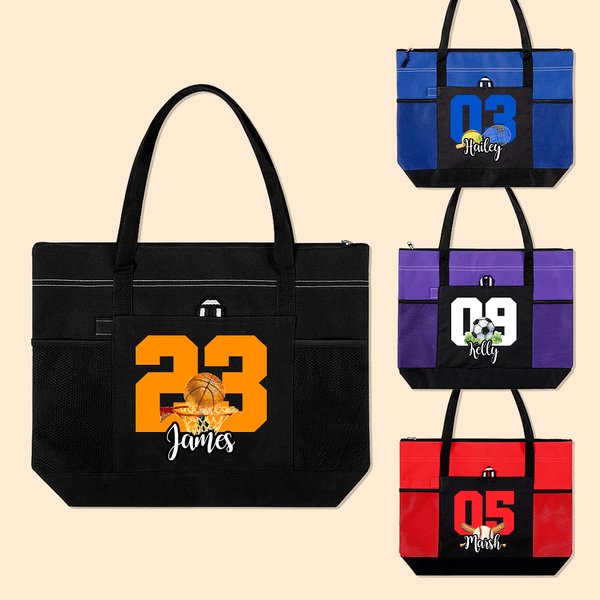 Sac de Sport Personnalisé avec Nom et Numéro Motif Balle Cadeau Anniversaire pour Amoureux de Sport