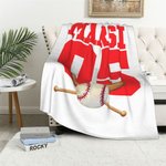 Couverture Polaire Personnalisée avec Numéro et Nom Motif Basket-ball Football Base-ball Sport Cadeau Anniversaire pour Équipe Amateur de Sport