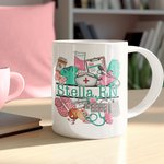 Mug en Céramique Personnalisé avec Nom Multicolore Motif d'Éléments Médicaux Cadeau Remerciement pour Infirmier Médecin Étudiant en Médecine
