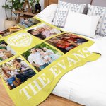 Coperta personalizzata di famiglia cuore 8 foto collage morbido con nome di famiglia compleanno casa decorazione regalo per la famiglia