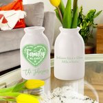 Personalizada Familia Siempre Estará Conectada Por Corazón Florero de Cerámica con 1-12 Nombres Cumpleaños Decoración del Hogar Regalo para la Familia