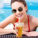 Personalized Cartoon Women Birth Flower 16oz Acrylic Insulated Tumbler with Name Lid and Straw Beach Vacation Wedding Party Gift for Her