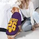 Personalizado Multicolor Baloncesto Fútbol Béisbol Pullover Mascota Sudadera con capucha del perro con el nombre del número de cumpleaños de regalo para el amante de mascotas propietario