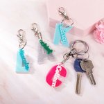 Personalized Glitter Acrylic Name Initial Keychain Bag Charm Multicolour Available Birthday Gift for Women Girls