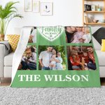 Coperta personalizzata di famiglia cuore 8 foto collage morbido con nome di famiglia compleanno casa decorazione regalo per la famiglia
