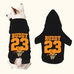 Personalizado Multicolor Baloncesto Fútbol Béisbol Pullover Mascota Sudadera con capucha del perro con el nombre del número de cumpleaños de regalo para el amante de mascotas propietario