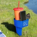 Porte-Gobelet de Plage Personnalisé avec Texte et Motif Accessoire de Plage Cadeau Voyage pour Amateur des Activités en Plein Air