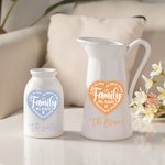 Personalizada Familia Siempre Estará Conectada Por Corazón Florero de Cerámica con 1-12 Nombres Cumpleaños Decoración del Hogar Regalo para la Familia