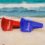 Porte-Gobelet de Plage Personnalisé avec Texte et Motif Accessoire de Plage Cadeau Voyage pour Amateur des Activités en Plein Air