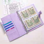 Personalisierter Mehrfarbiger Geldspar-Challenge A5 Binder mit Geburtsblume Namen 100 Umschläge Budget Planer Ringbuch Geburtstag Geschenk für Familie