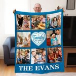 Coperta personalizzata di famiglia cuore 8 foto collage morbido con nome di famiglia compleanno casa decorazione regalo per la famiglia