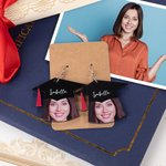 Personalizado Divertido Gorra de Graduación HD Cara Claro Foto Pendientes Acrílico Colgante con Nombre Fiesta de Graduación Regalo para la Clase de 2026 Graduados