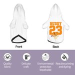 Personalizado Multicolor Baloncesto Fútbol Béisbol Pullover Mascota Sudadera con capucha del perro con el nombre del número de cumpleaños de regalo para el amante de mascotas propietario