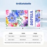 Personalisiertes Aquarell-Blumen Strandtuch mit Namen schnelltrockendes Badetuch für Urlaub Strand Garten Geburtstag Geschenk für Damen