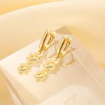 Personalised Cute 1-3 Dog Paw Prints Women Huggie Hoop Earrings with Engraved Name Birthday Memorial Gift for Pet Lovers