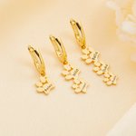 Personalised Cute 1-3 Dog Paw Prints Women Huggie Hoop Earrings with Engraved Name Birthday Memorial Gift for Pet Lovers