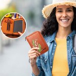 Personalisierte Aquarell Geburt Blume Leder Notebook Organizer mit Namen und Notebook Reisezubehör Geburtstagsgeschenk für Travel Lovers