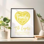 Personalised Family Will Always Be Connected By Heart Frame with Names Desk Decoration Birthday Housewarming Gift for Family