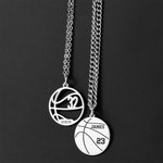 Collana con ciondolo a tema di pallacanestro personalizzata con nome e numero regalo per il giorno del compleanno per gli amanti del basket