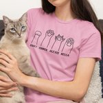 Personalized Cute Pet Paw Unisex 100% Cotton T-shirt with Pet Name Funny Birthday Gift for Cat Dog Lovers Owners