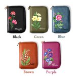 Personalisierte Aquarell Geburt Blume Leder Notebook Organizer mit Namen und Notebook Reisezubehör Geburtstagsgeschenk für Travel Lovers