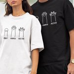 Personalized Cute Pet Paw Unisex 100% Cotton T-shirt with Pet Name Funny Birthday Gift for Cat Dog Lovers Owners