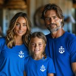 Personalizada Familia Crucero Ancla 100% Algodón Niño Adulto Camiseta con Nombre y Texto Aniversario Viaje Regalo para Familia Pareja